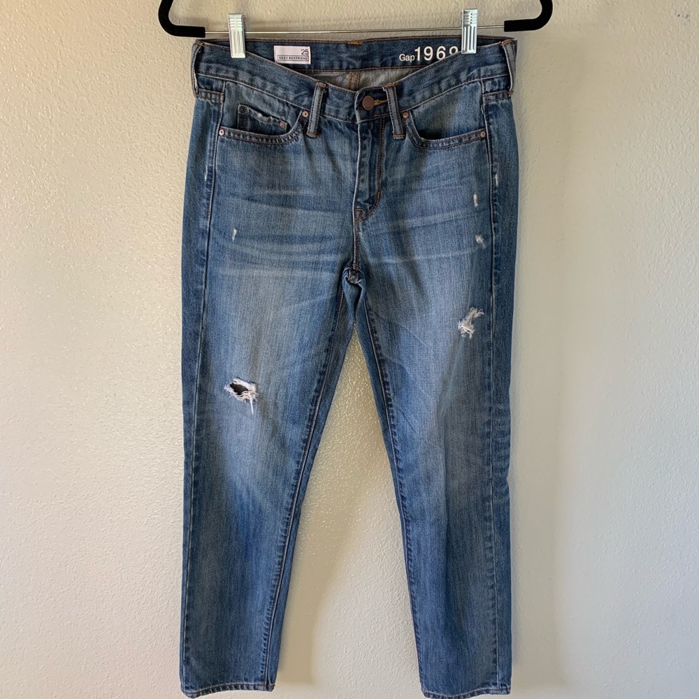 GAP Blue Boyfriend Ripped Jeans Size 25